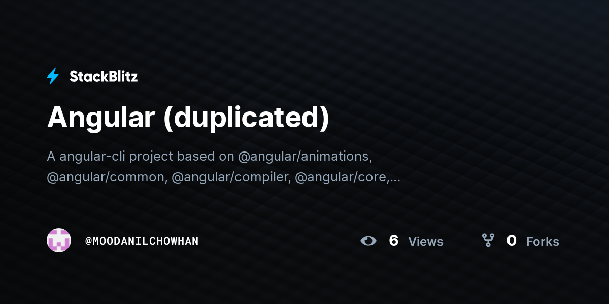 Angular (duplicated) - StackBlitz