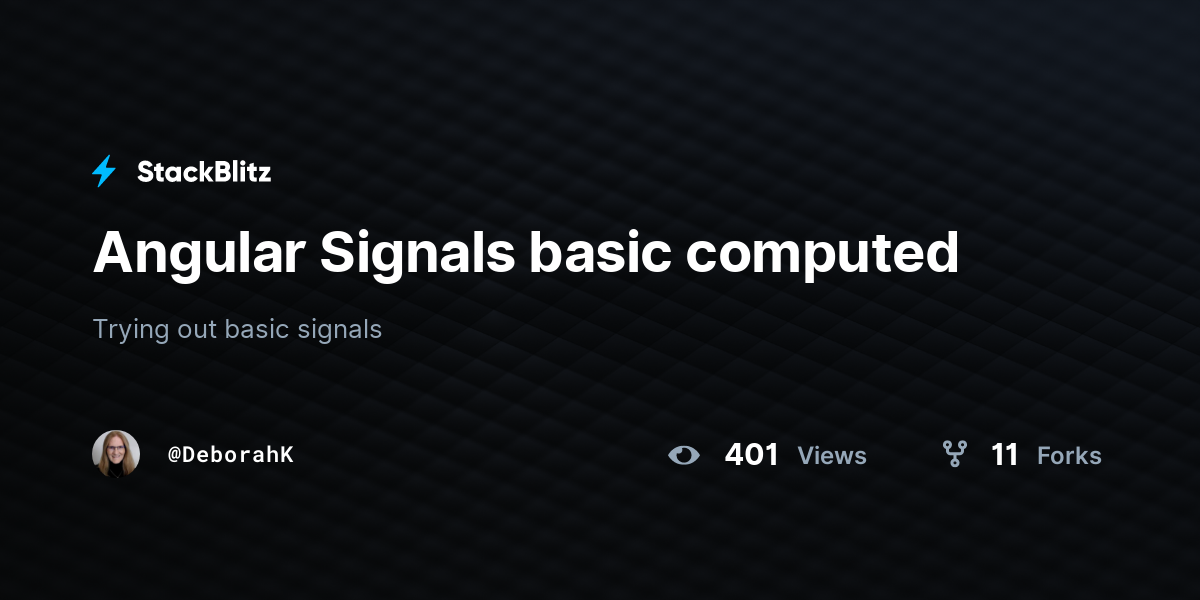 Angular Signals basic computed - StackBlitz