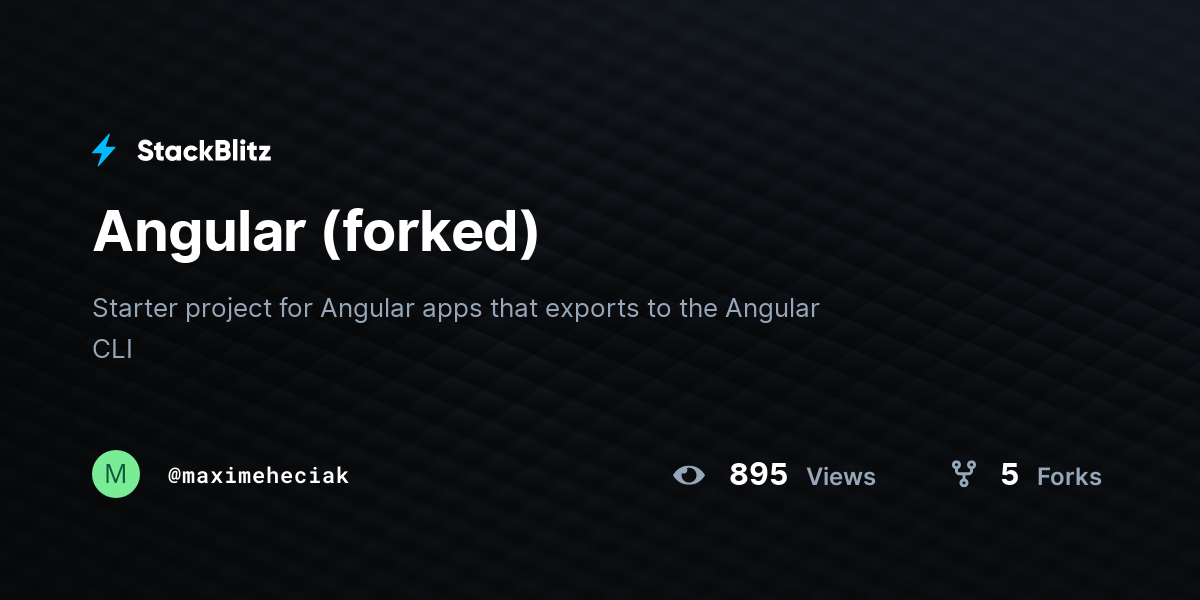 Angular (forked) - StackBlitz