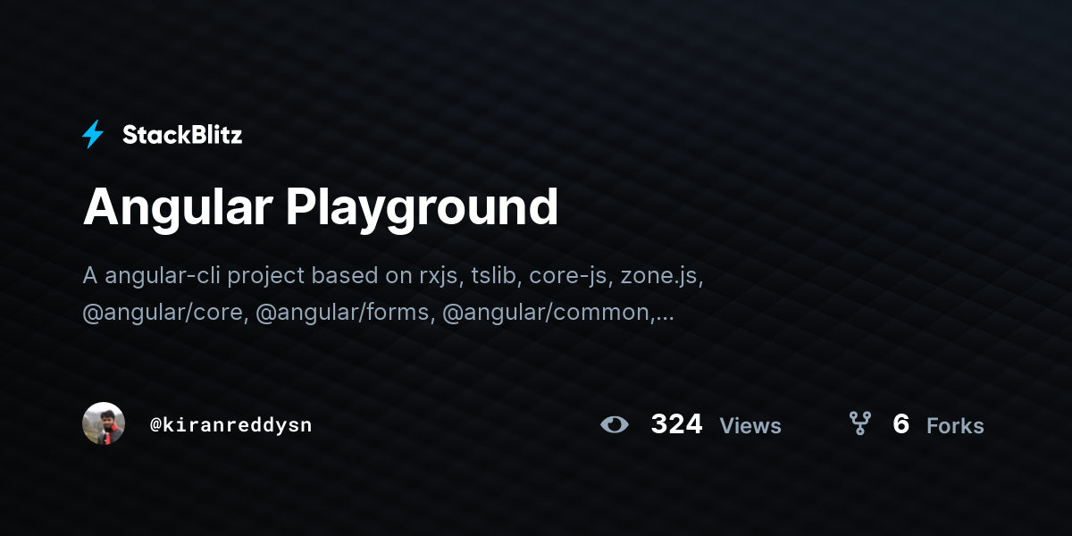Angular Playground - StackBlitz