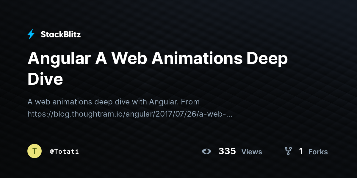 Angular A Web Animations Deep Dive - StackBlitz