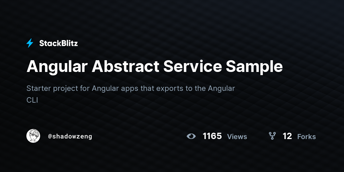 Angular Abstract Service Sample - StackBlitz