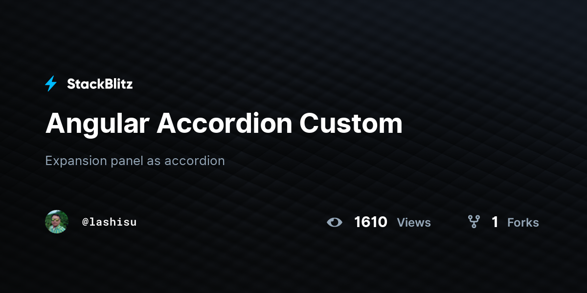 Angular Accordion Custom - StackBlitz