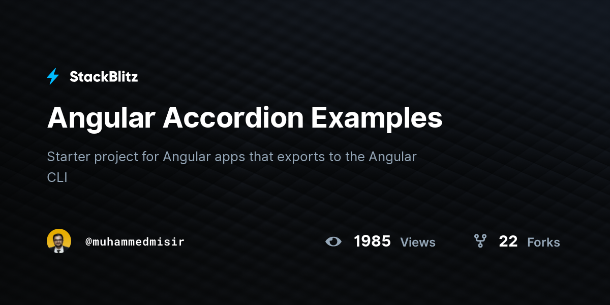 Angular Accordion Examples - StackBlitz