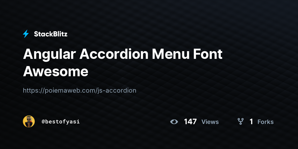Angular Accordion Menu Font Awesome - StackBlitz