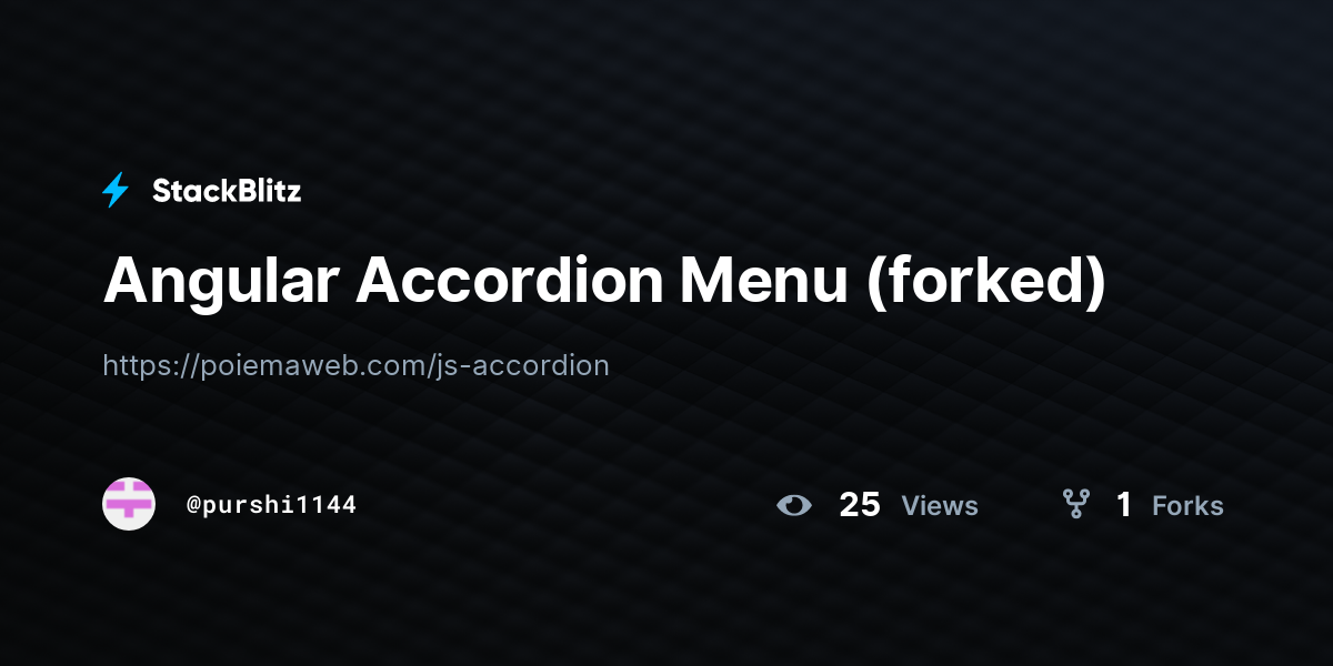Angular Accordion Menu (forked) - StackBlitz