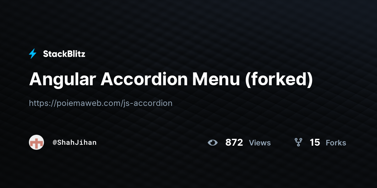 Angular Accordion Menu (forked) - StackBlitz