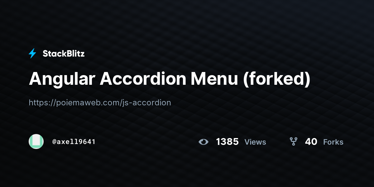 Angular Accordion Menu (forked) - StackBlitz