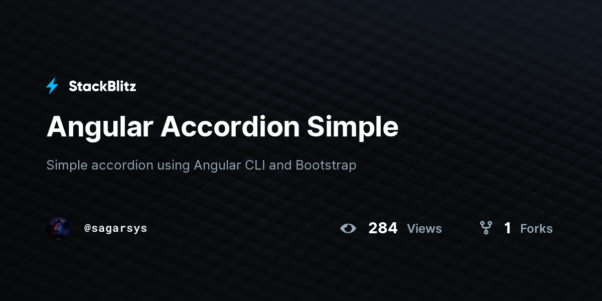 Angular Accordion Simple - StackBlitz