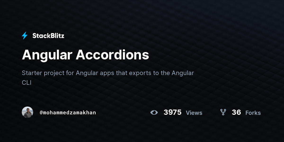 Angular Accordions - StackBlitz