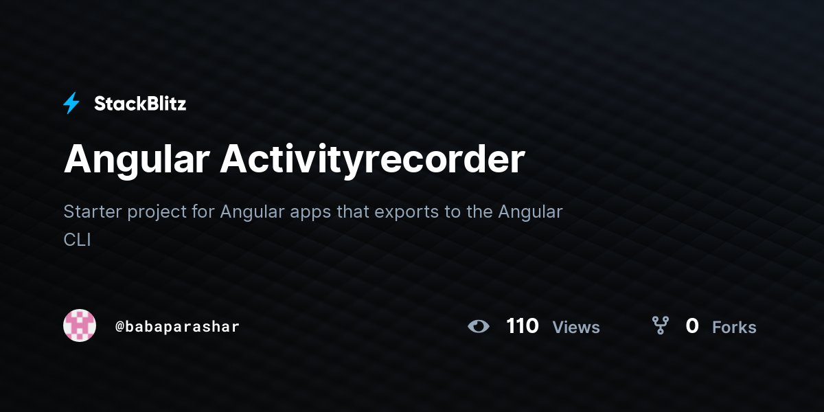 Angular Activityrecorder - StackBlitz