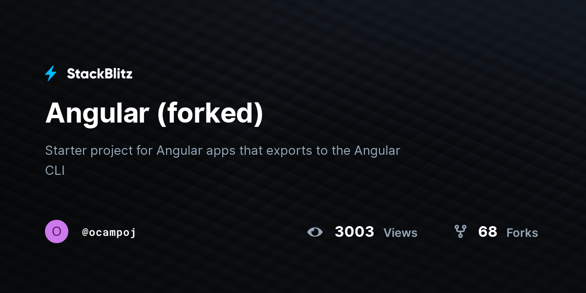 Angular (forked) - StackBlitz