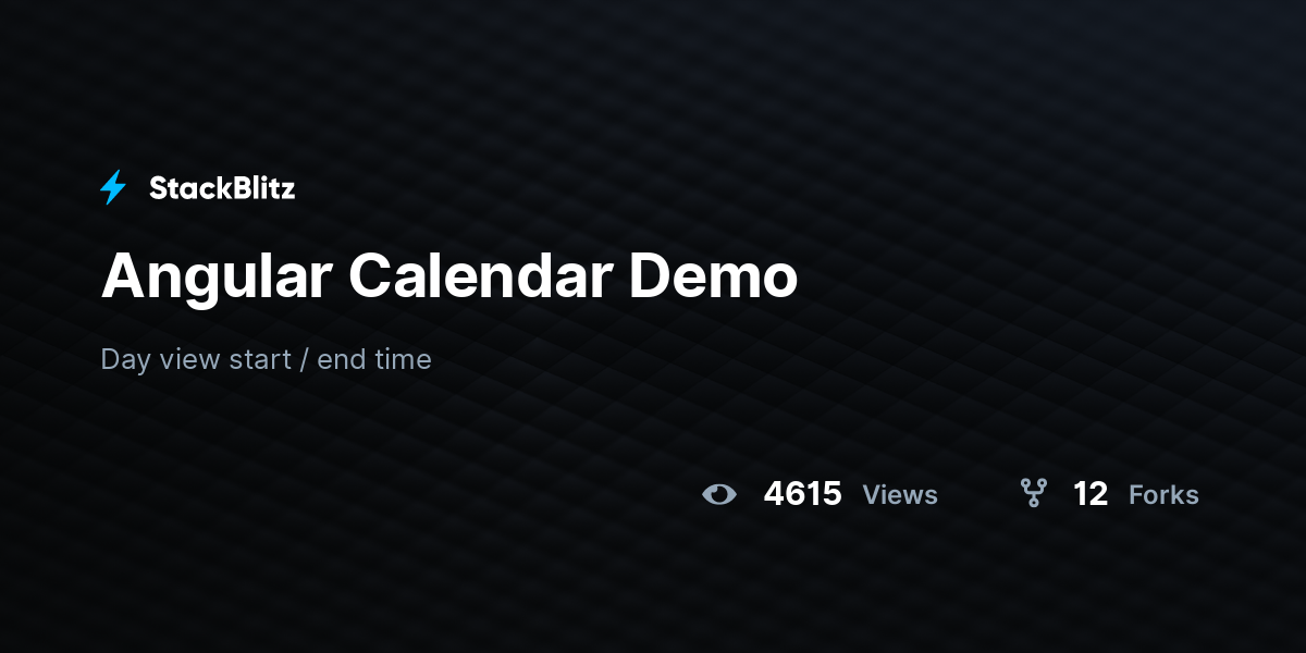 Angular Calendar Demo - StackBlitz
