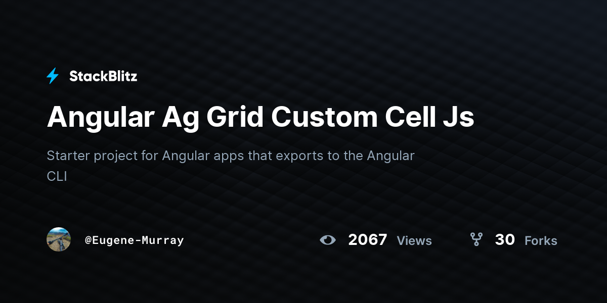 Angular Ag Grid Custom Cell Js - StackBlitz