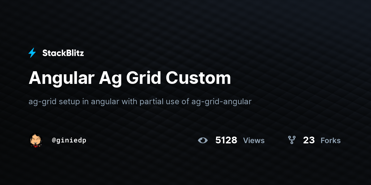 Angular Ag Grid Custom - StackBlitz