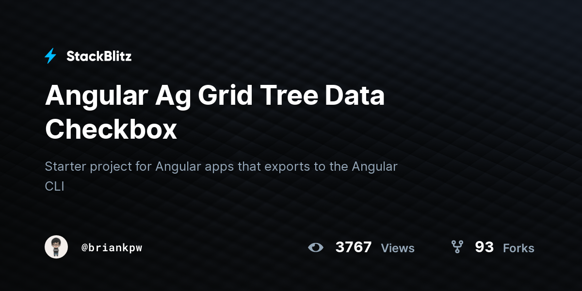 Angular Ag Grid Tree Data Checkbox - StackBlitz