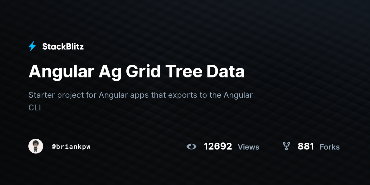 Angular Ag Grid Tree Data - StackBlitz