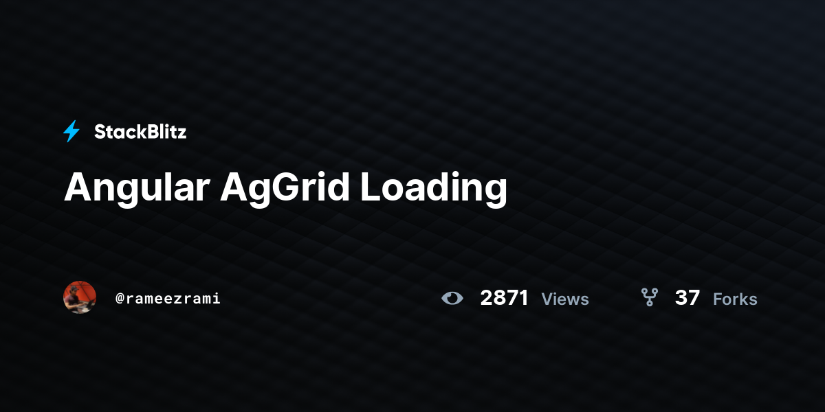 Angular AgGrid Loading - StackBlitz
