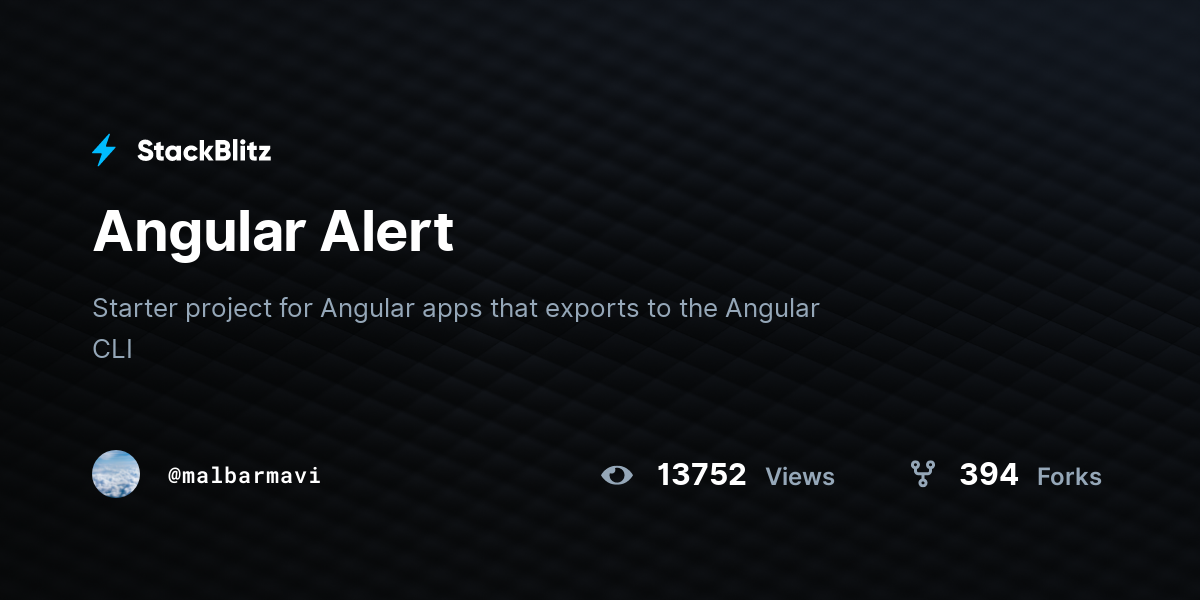 Angular Alert - StackBlitz