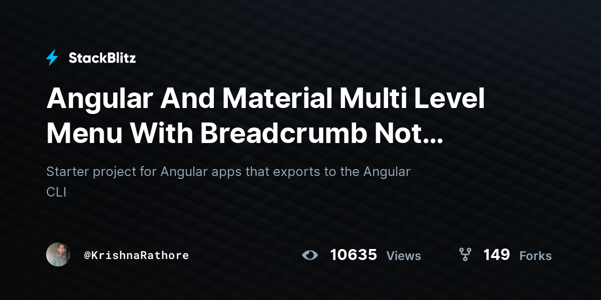 Angular And Material Multi Level Menu With Breadcrumb Not Worki