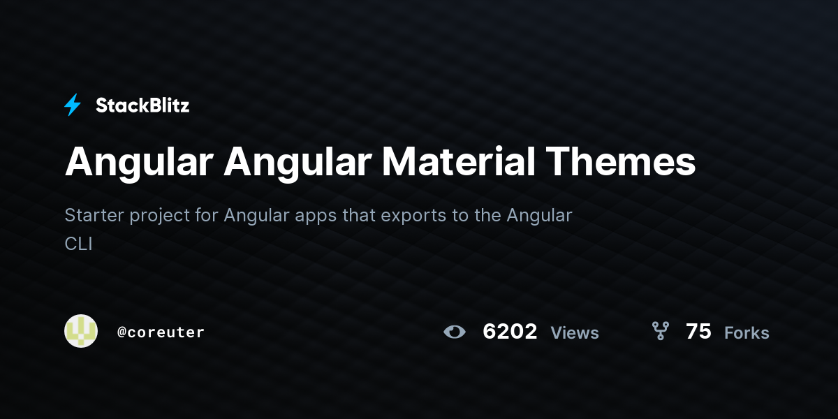 Angular Angular Material Themes - StackBlitz