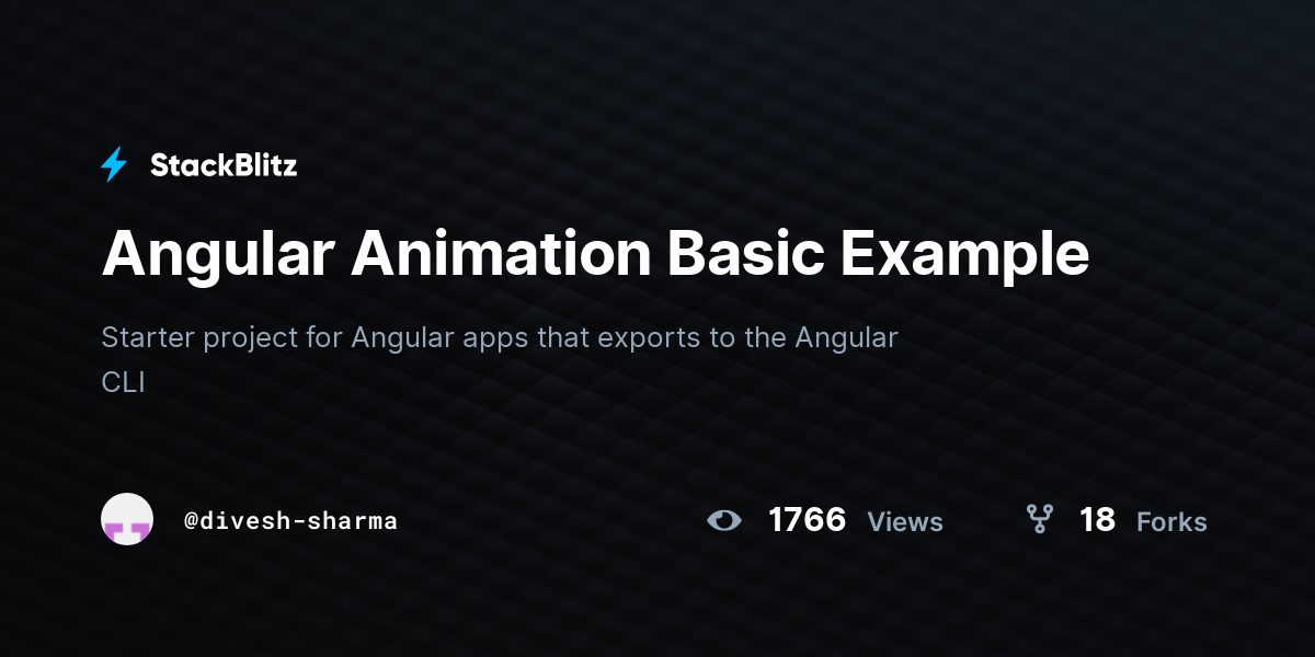 Angular Animation Basic Example - StackBlitz