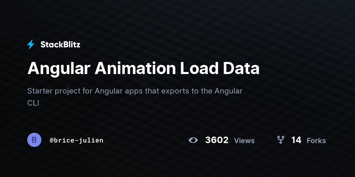 Angular Animation Load Data - StackBlitz