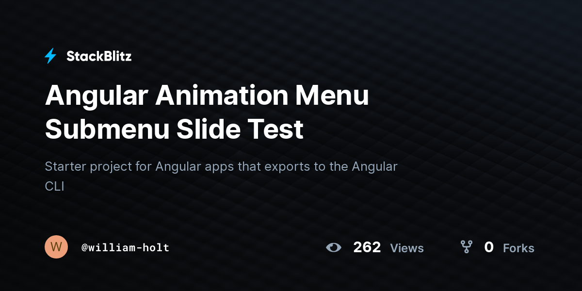 Angular Animation Menu Submenu Slide Test - StackBlitz