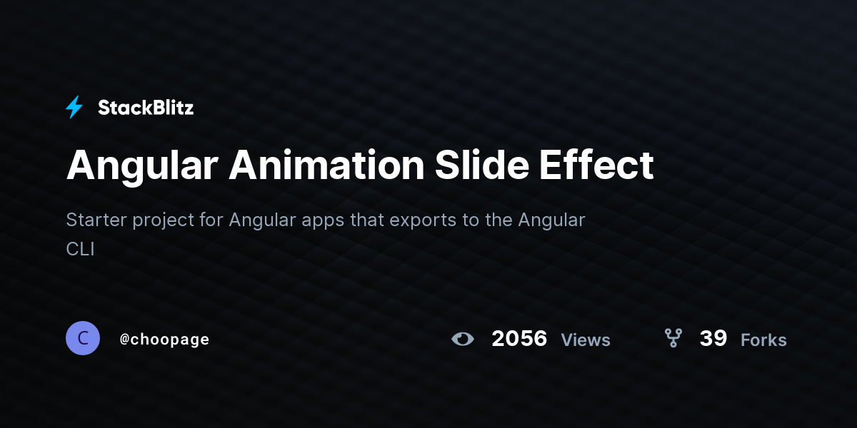Angular Animation Slide Effect - StackBlitz