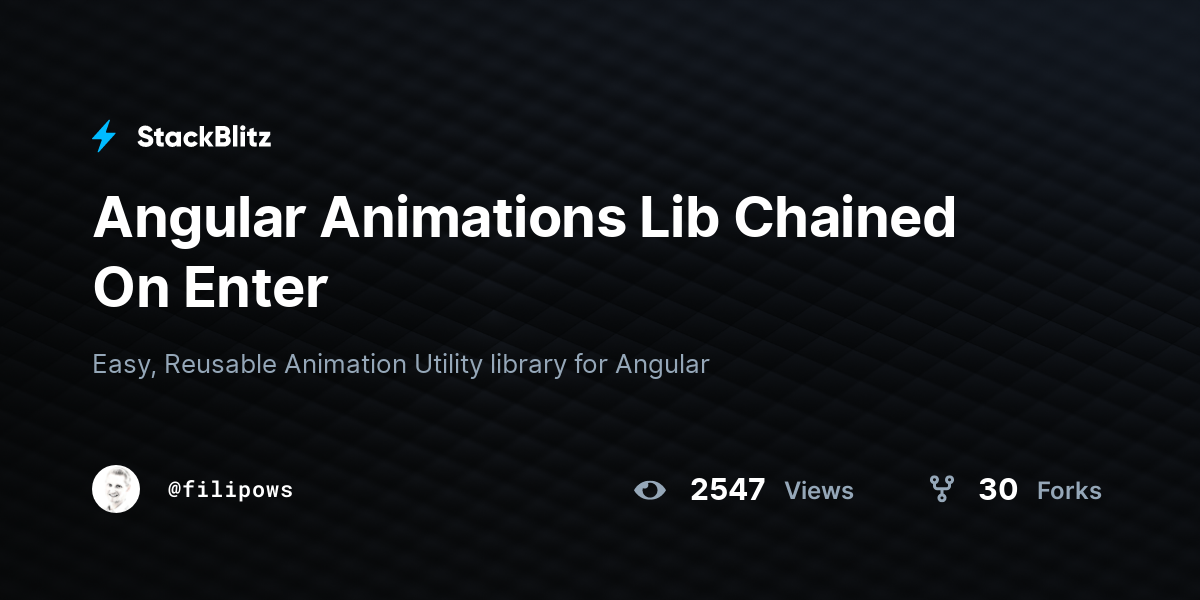 Angular Animations Lib Chained On Enter - StackBlitz