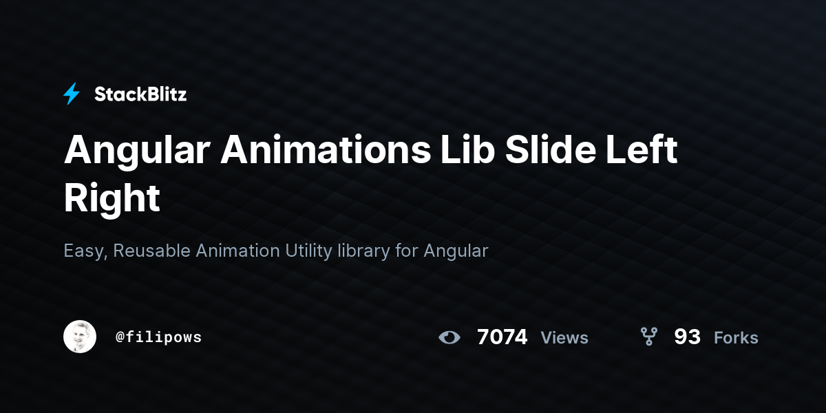 Angular Animations Lib Slide Left Right - StackBlitz