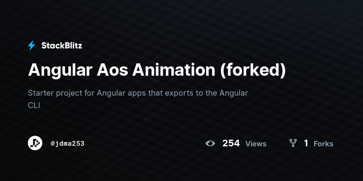 Angular Aos Animation (forked) - StackBlitz