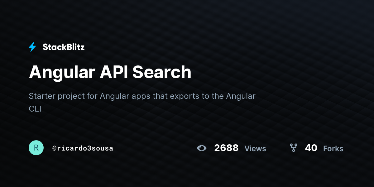 Angular API Search - StackBlitz