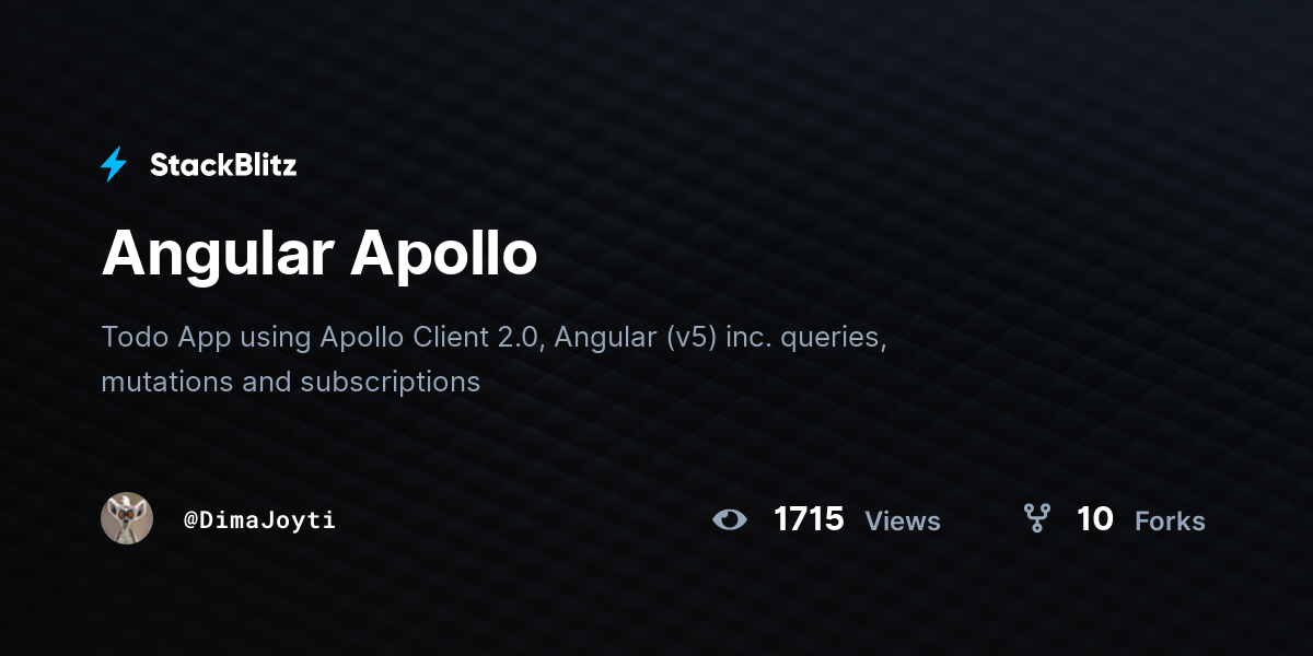 Angular Apollo - StackBlitz