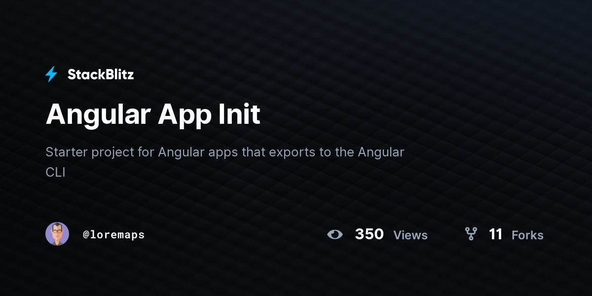Angular App Init - StackBlitz