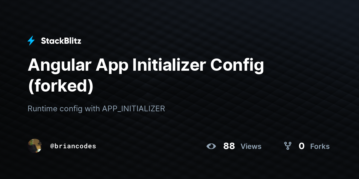 Angular App Initializer Config (forked) - StackBlitz