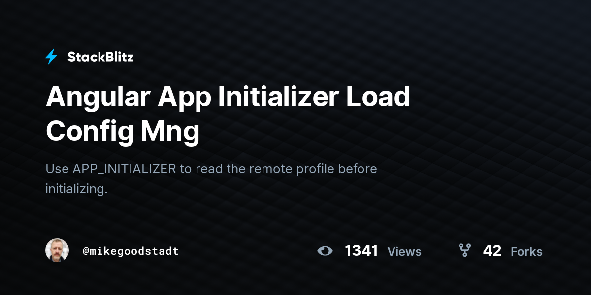 Angular App Initializer Load Config Mng - StackBlitz