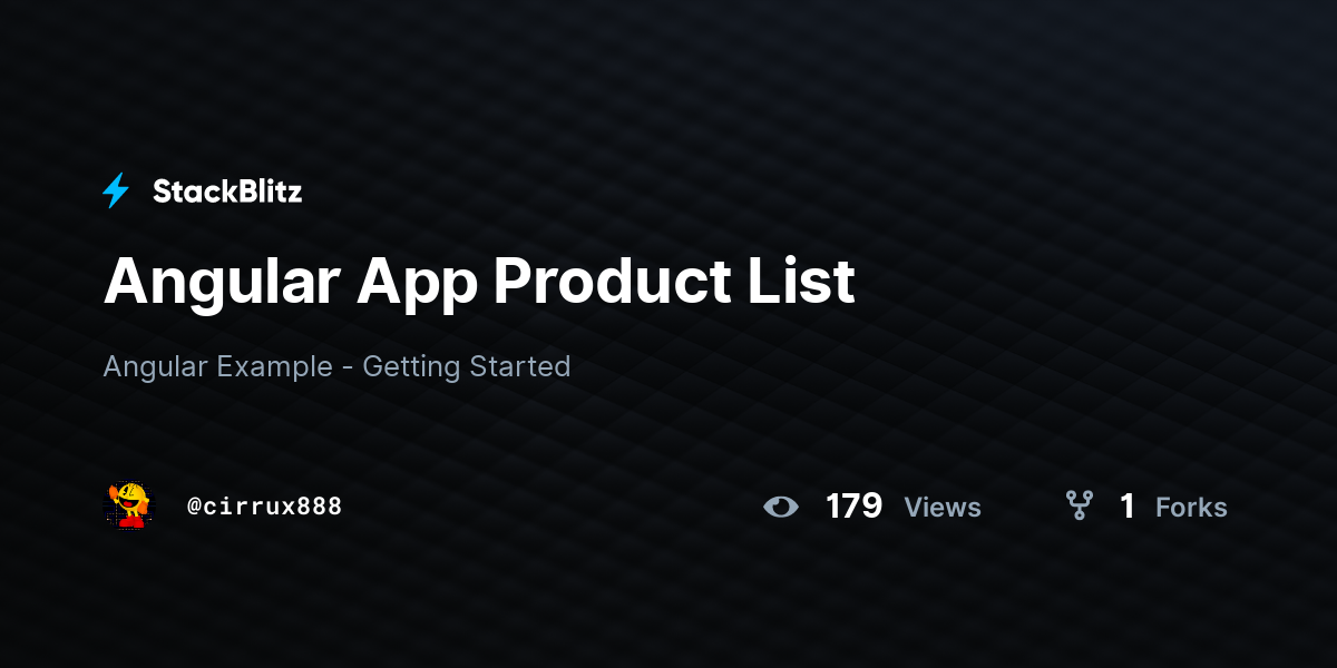 Angular App Product List - StackBlitz