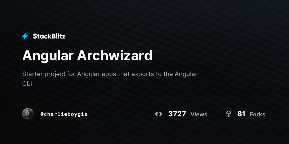 Angular Archwizard - StackBlitz