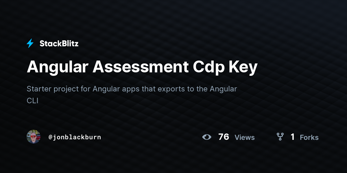 Angular Assessment Cdp Key - StackBlitz