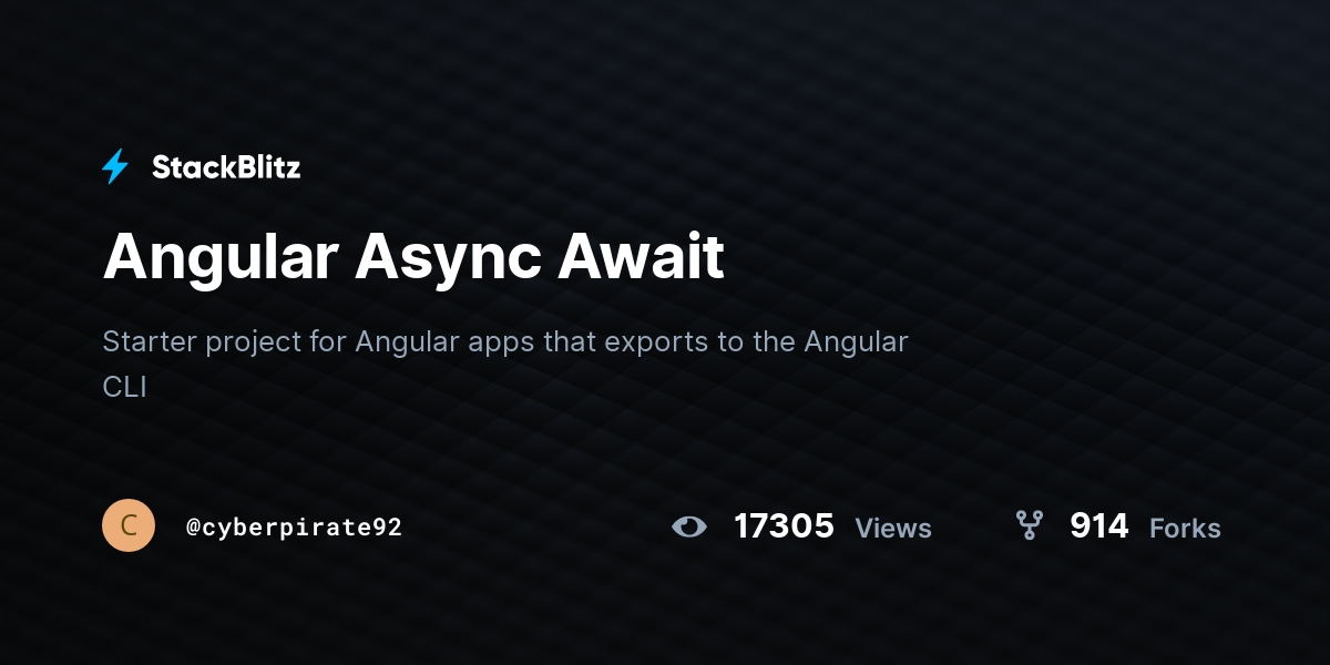 Angular Async Await - StackBlitz