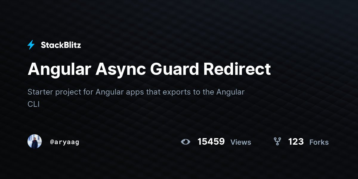 Angular Async Guard Redirect - StackBlitz