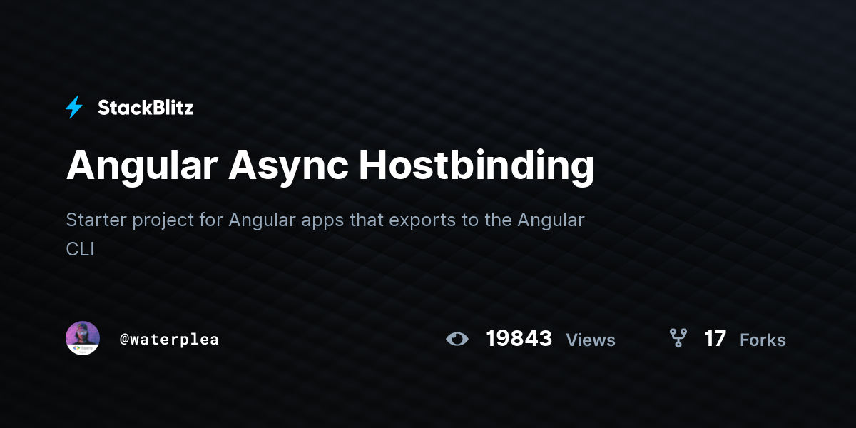 Angular Async Hostbinding - StackBlitz