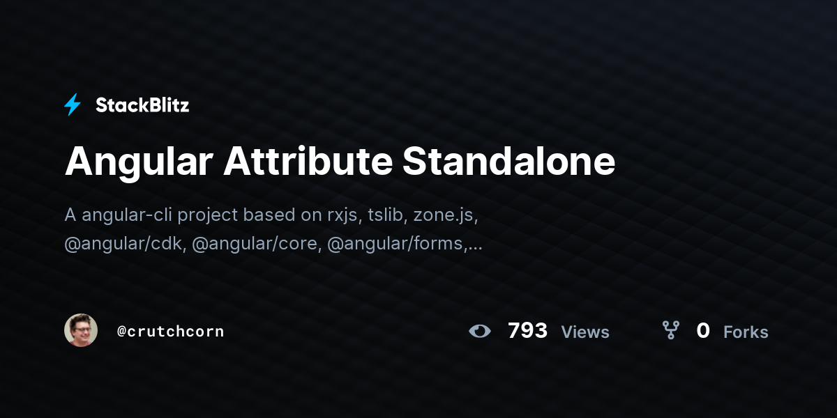 Angular Attribute Standalone - StackBlitz