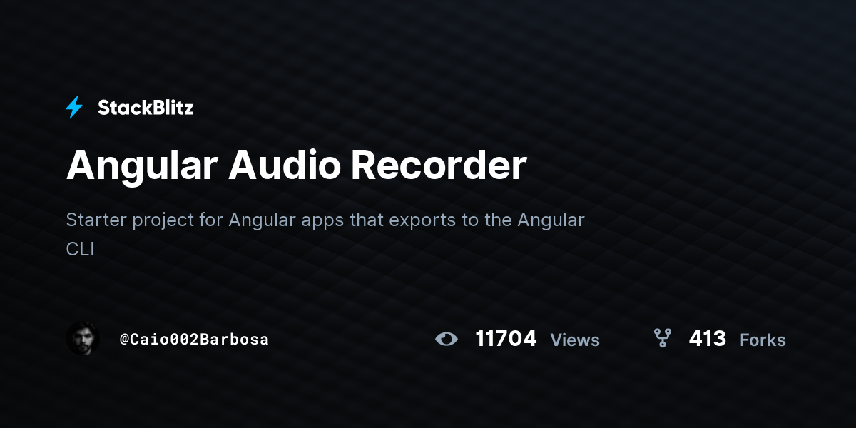 Angular Audio Recorder - StackBlitz
