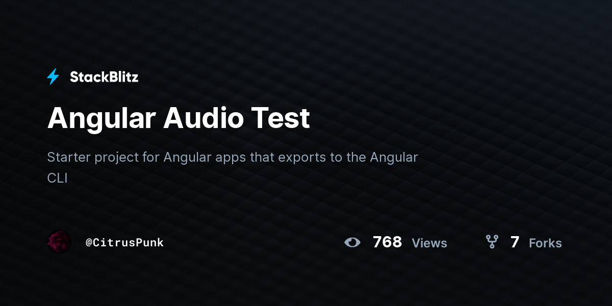 Angular Audio Test - StackBlitz
