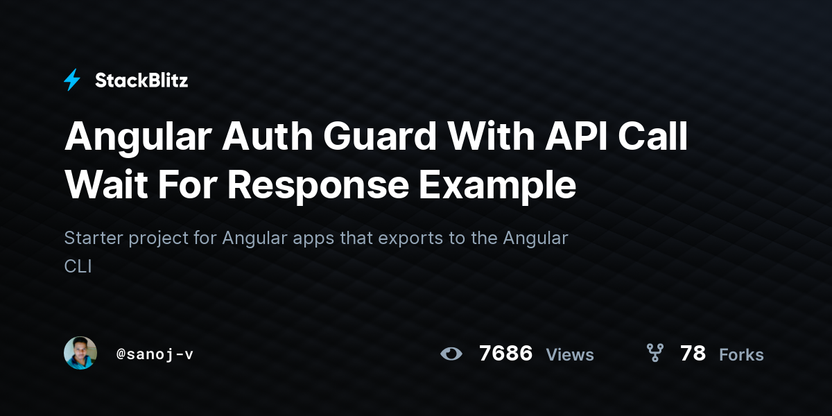 Angular Auth Guard With API Call Wait For Response Example StackBlitz
