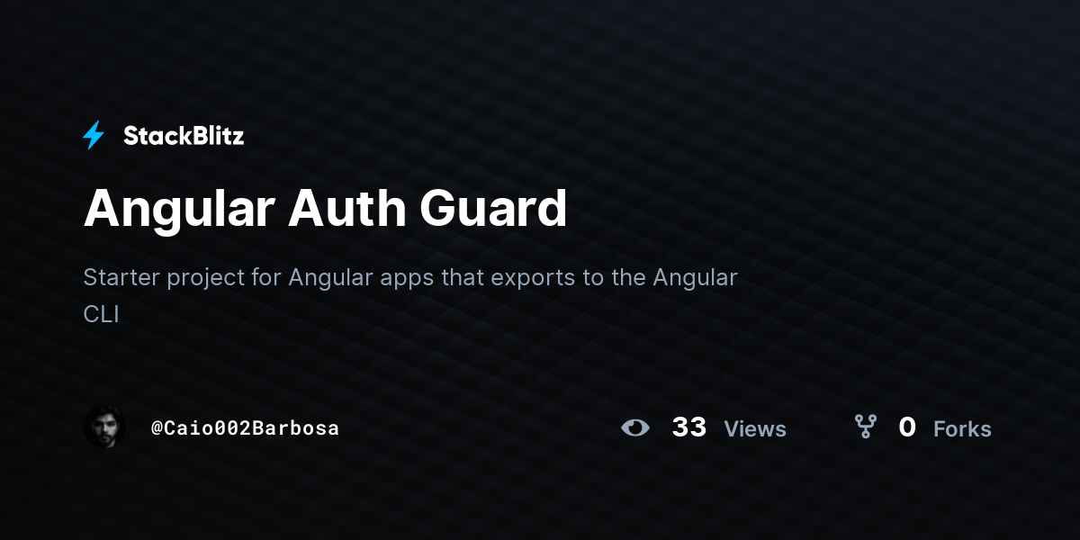 Angular Auth Guard - StackBlitz