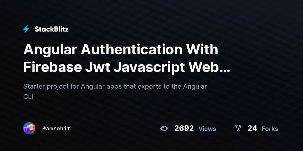 Angular Authentication With Firebase Jwt Javascript Web Token - StackBlitz