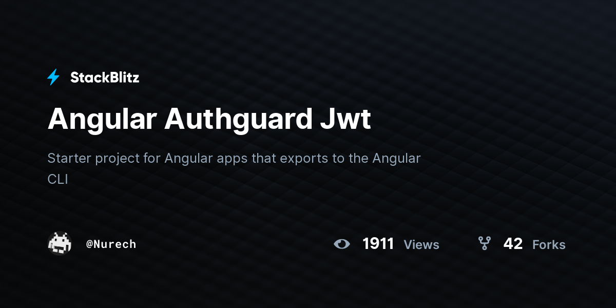 Angular Authguard Jwt - StackBlitz